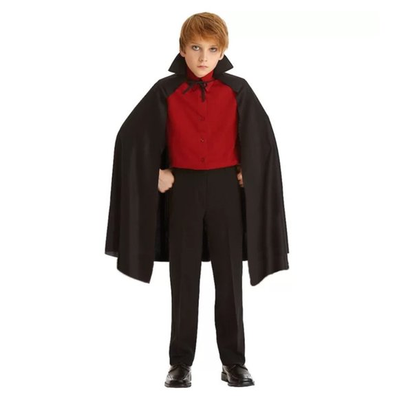 Black Cape with Collar - Children's Costume Accessory - Picture 2 of 6